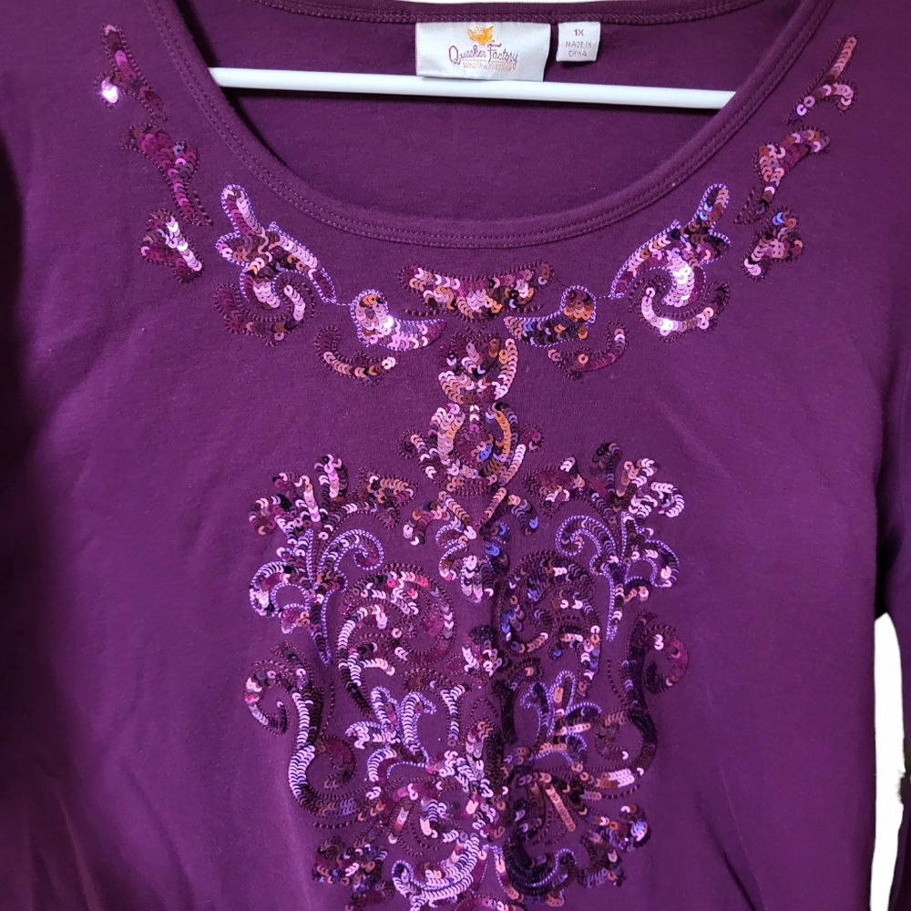 Purple, sequin top